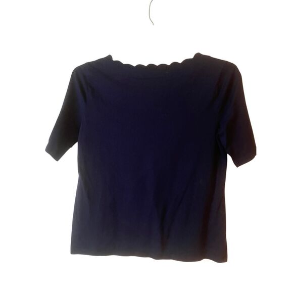 Talbots Scalloped Neck SS Tee M - Picture 2 of 9